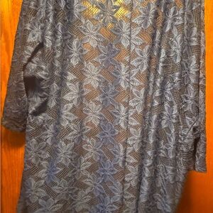 Lula Roe royal Blue Floral Lace cardigan size M